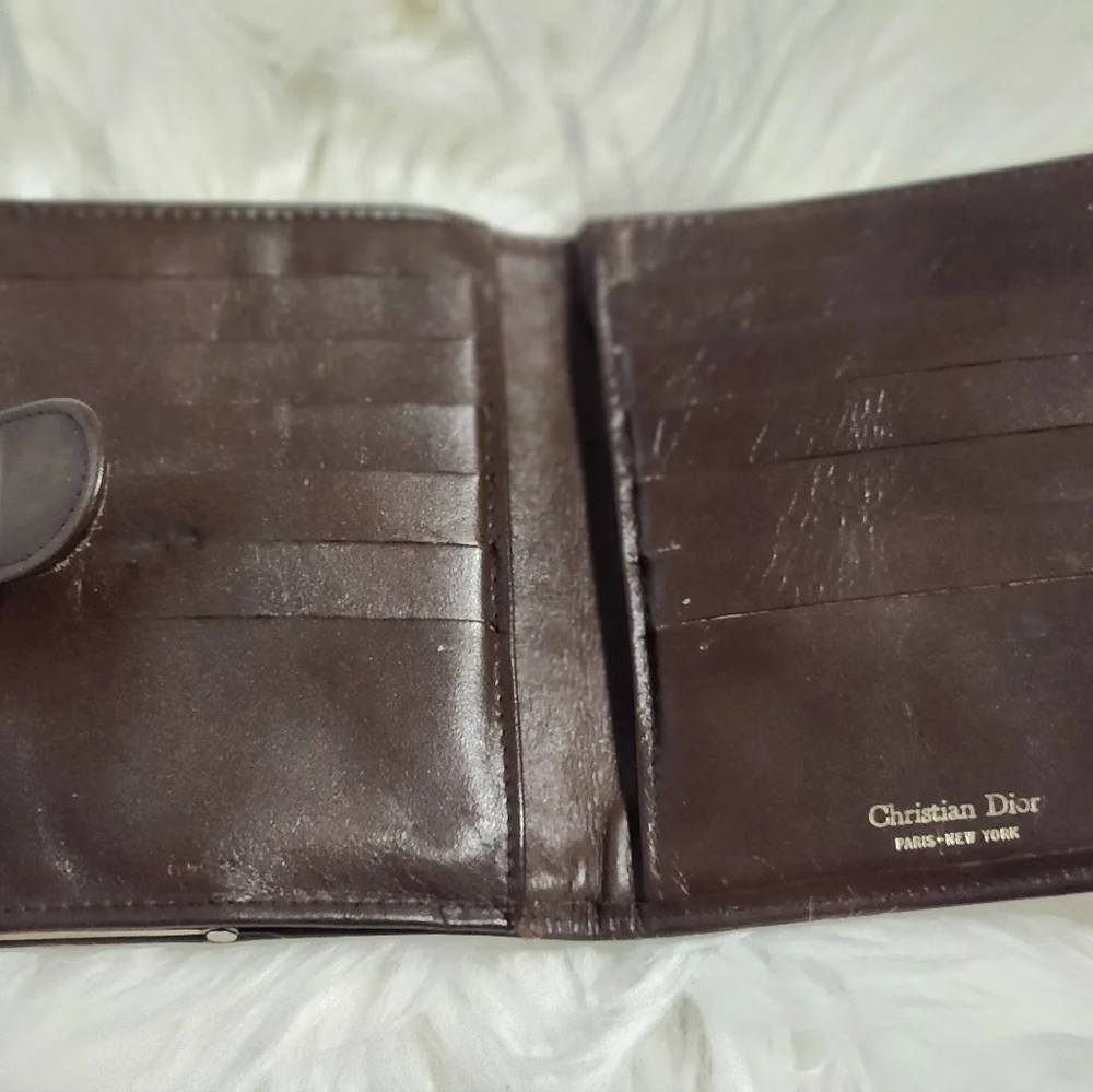 Christian Dior Vintage Trotter Wallet Brown With FLAWS INSIDE